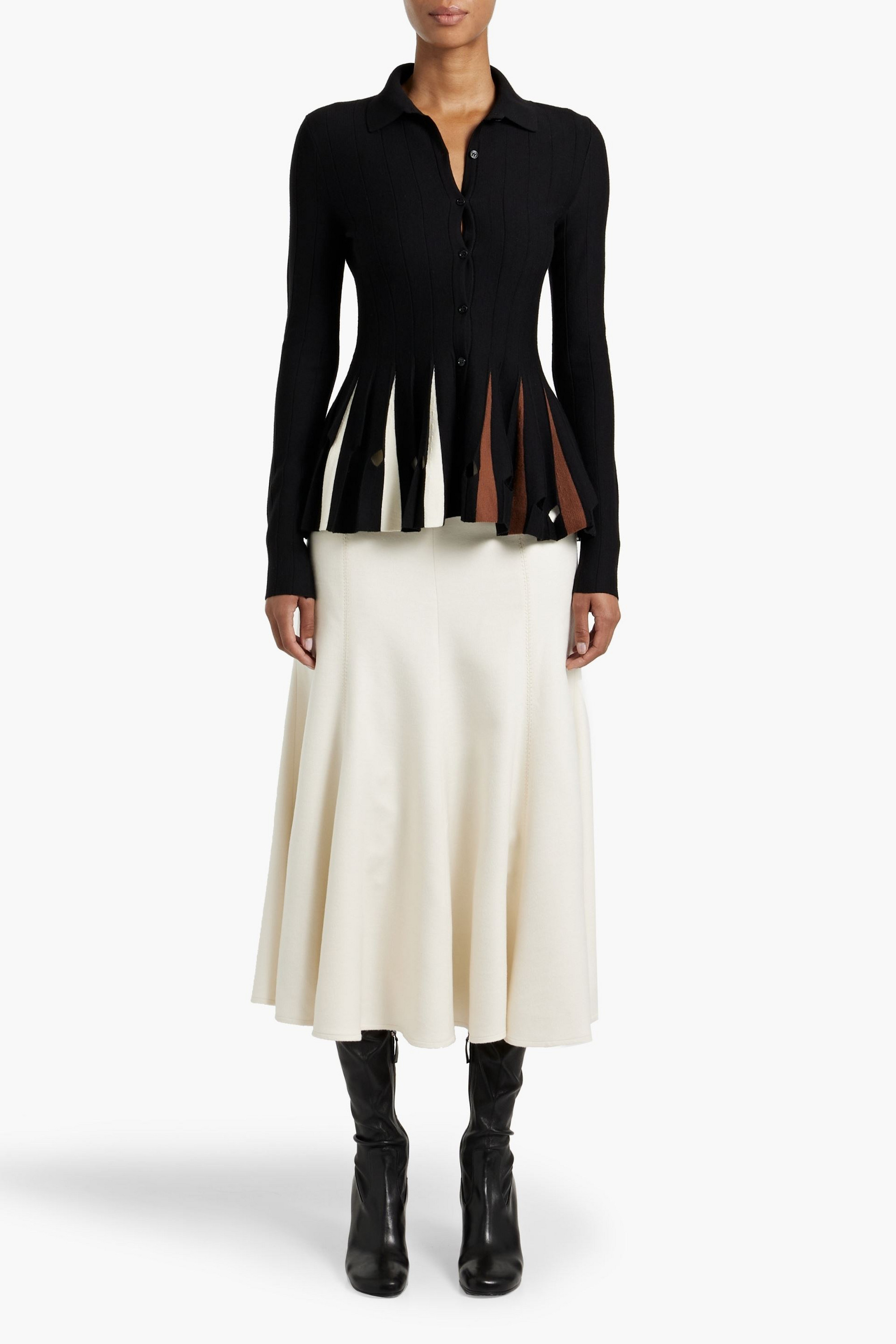 Gabriela Hearst Octavia pleated wool top