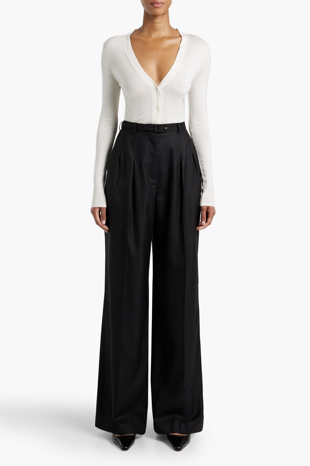 GABRIELA HEARST Vargas belted cashmere wide-leg pants