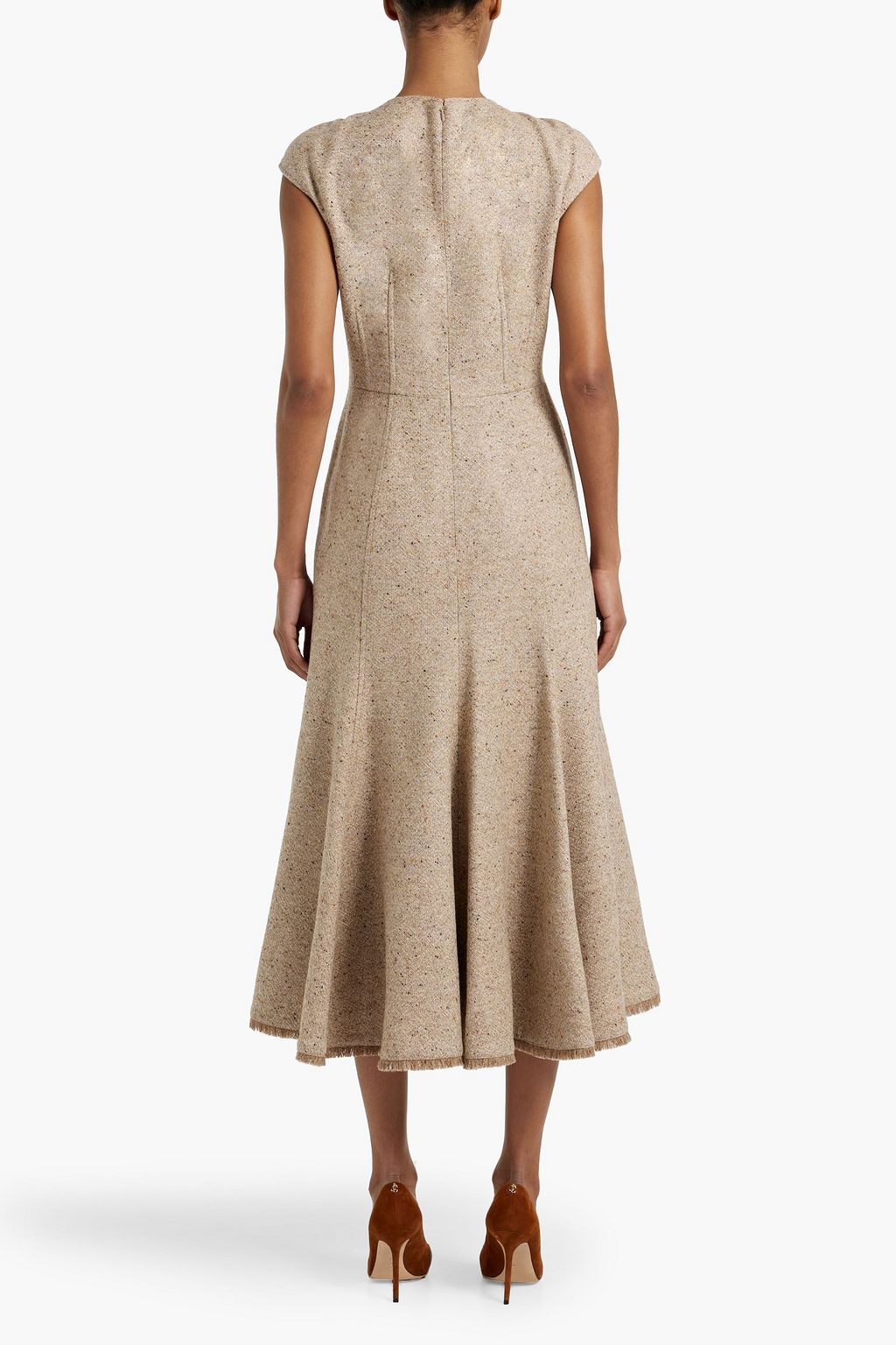 GABRIELA HEARST Crowther Donegal wool and cashmere-blend midi dress