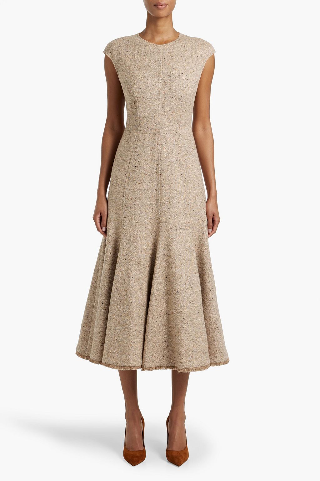 GABRIELA HEARST Crowther Donegal wool and cashmere-blend midi dress