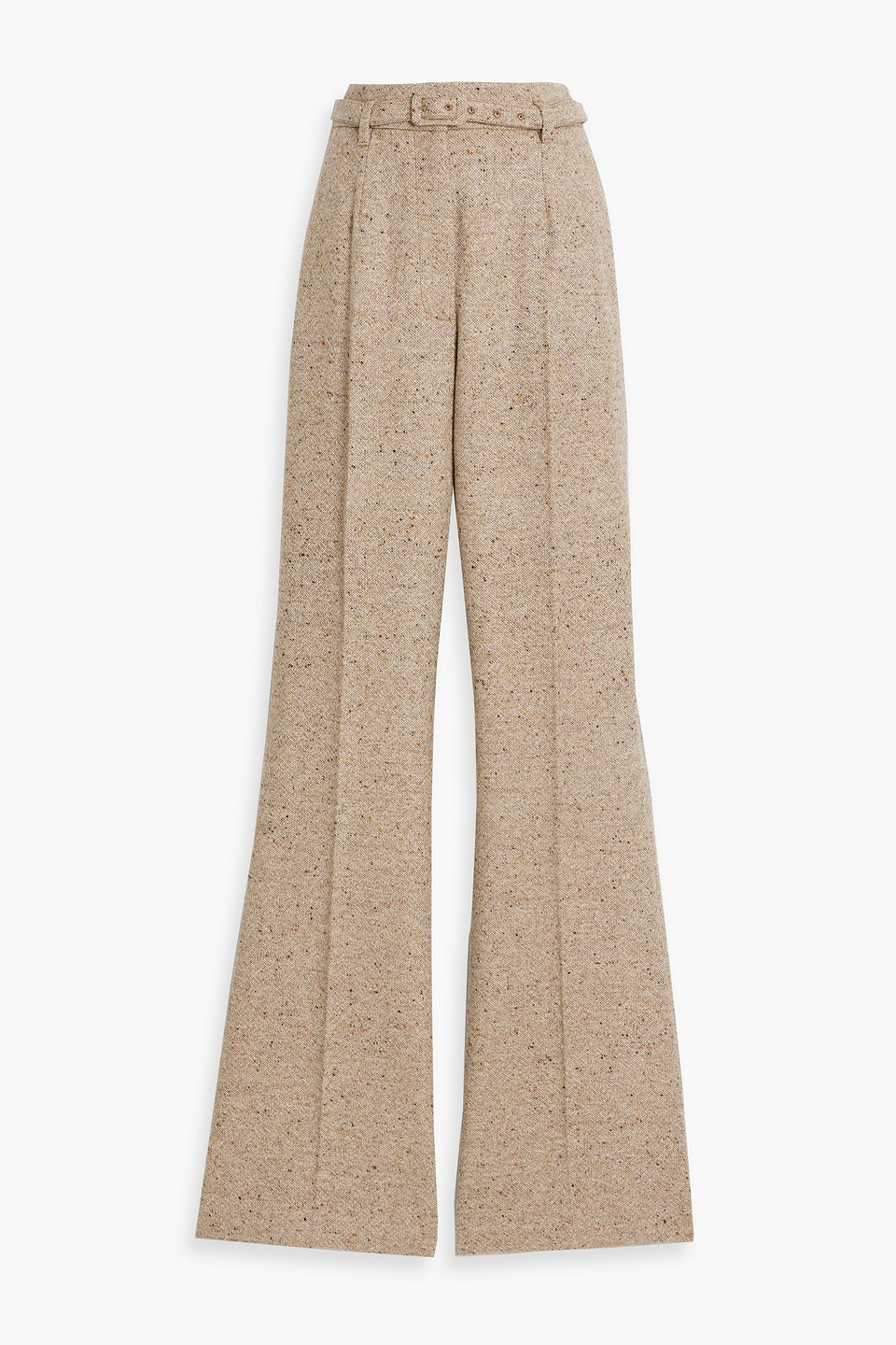 Gabriela Hearst Josh Wool And Cashmere-blend Flared Pants In Taupe