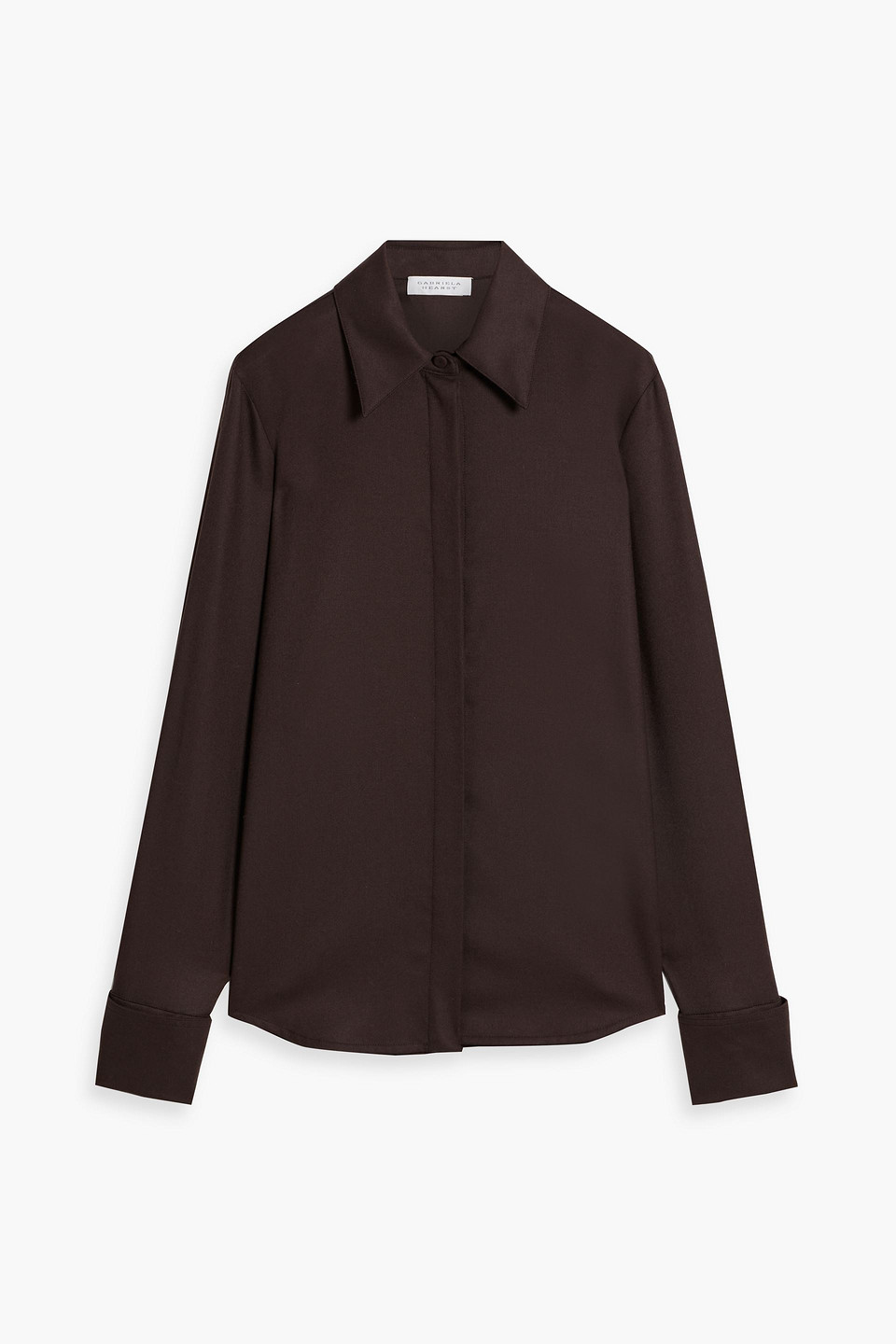 Gabriela Hearst Etlin Wool-twill Shirt In Chocolate