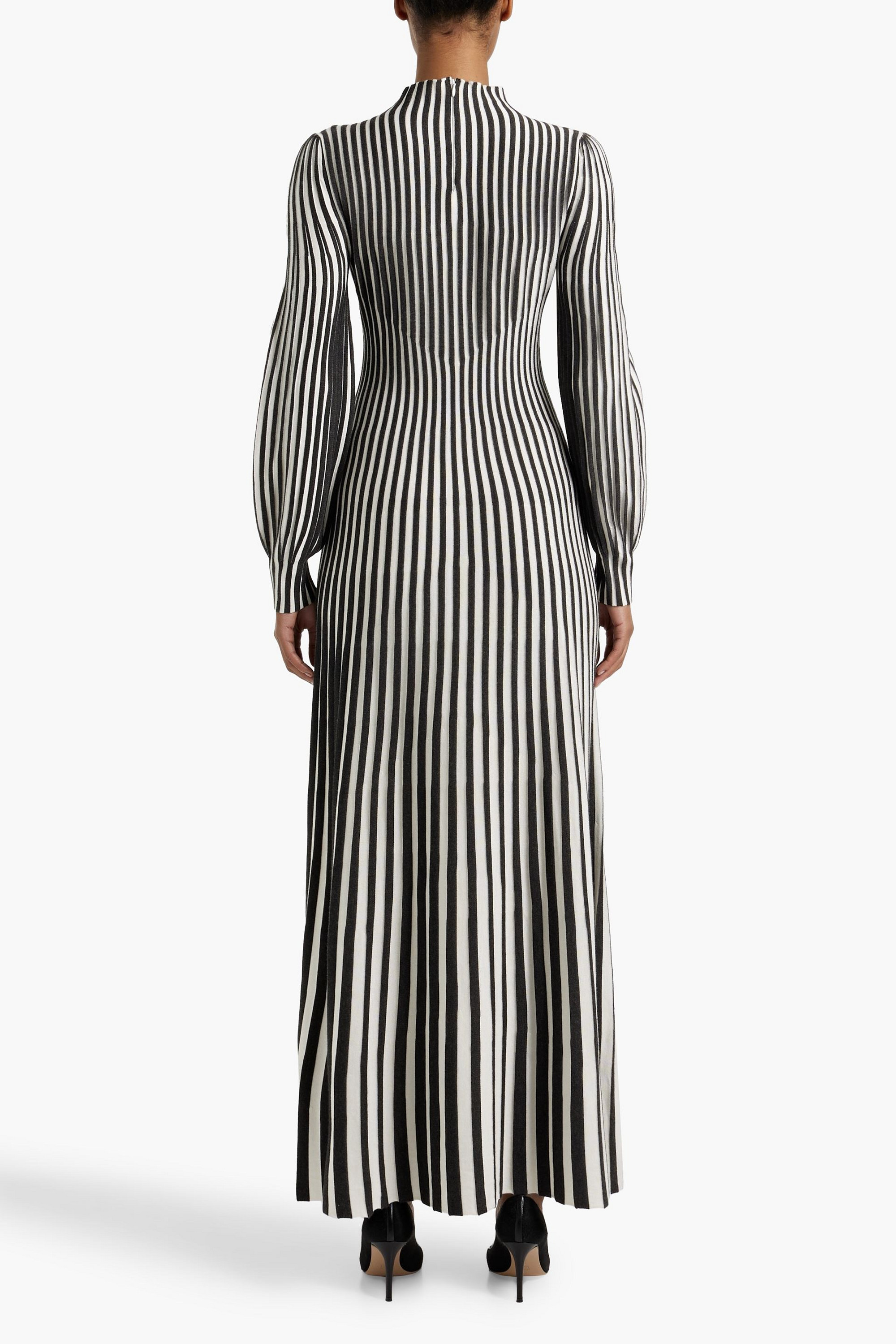 Gabriela Hearst Lee two-tone ribbed silk and cashmere-blend maxi dress thumbnail