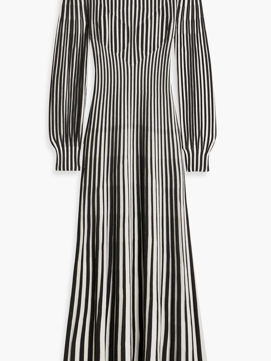 lee striped silk and cashmere-blend maxi dress