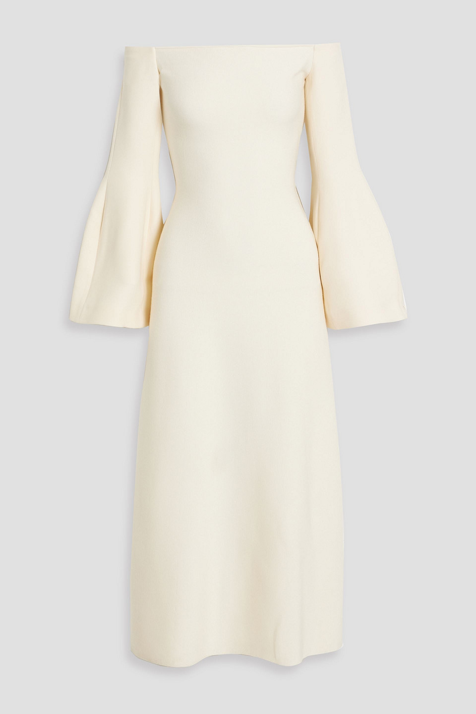 Gabriela Hearst Sinead Off-the-shoulder Wool And Silk-blend Midi Dress In Ivory