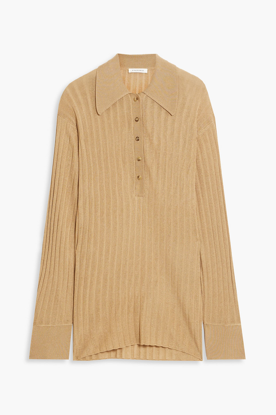 By Malene Birger Delphine Ribbed Knit Top In Sand