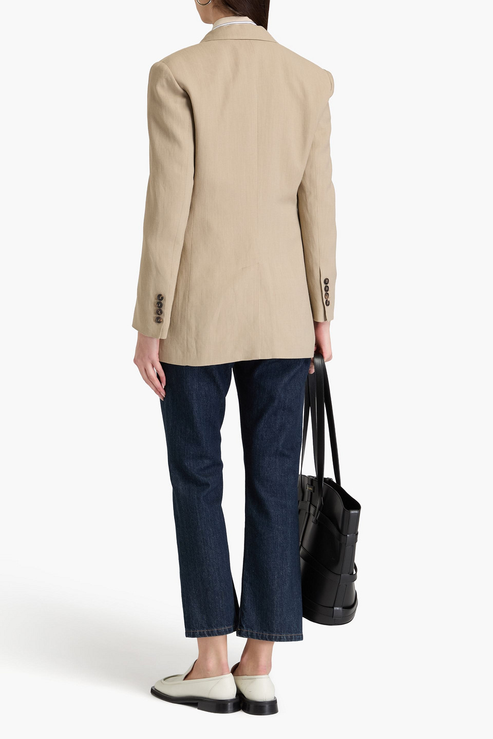 Brunello Cucinelli Tailored Jacket With Notched Lapels In Sandfarben