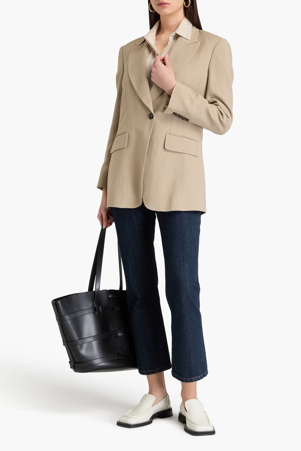 Brunello Cucinelli Tailored Jacket With Notched Lapels In Sandfarben