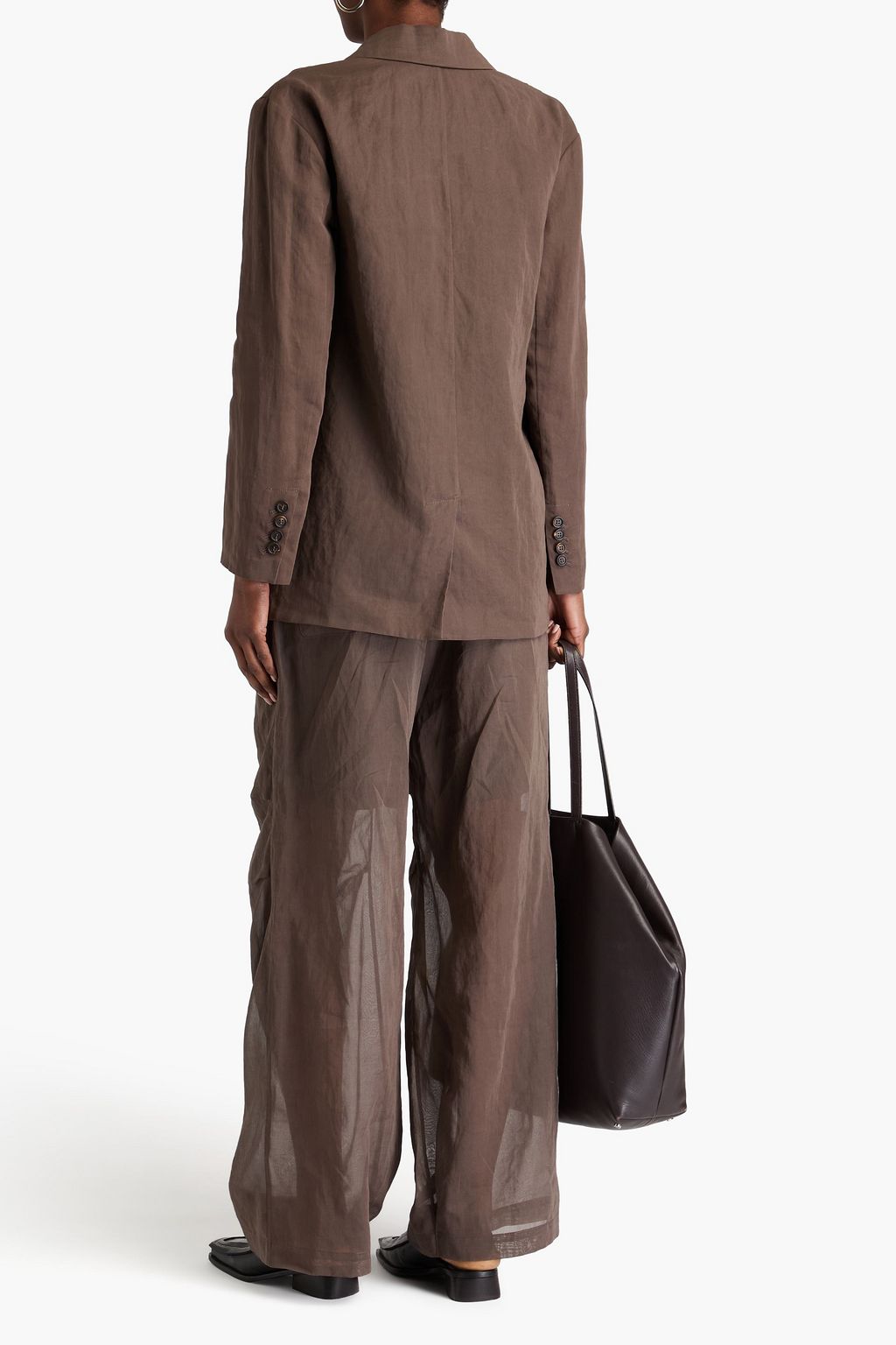 BRUNELLO CUCINELLI Blazer aus Baumwoll-Organdie mit Zierperlen