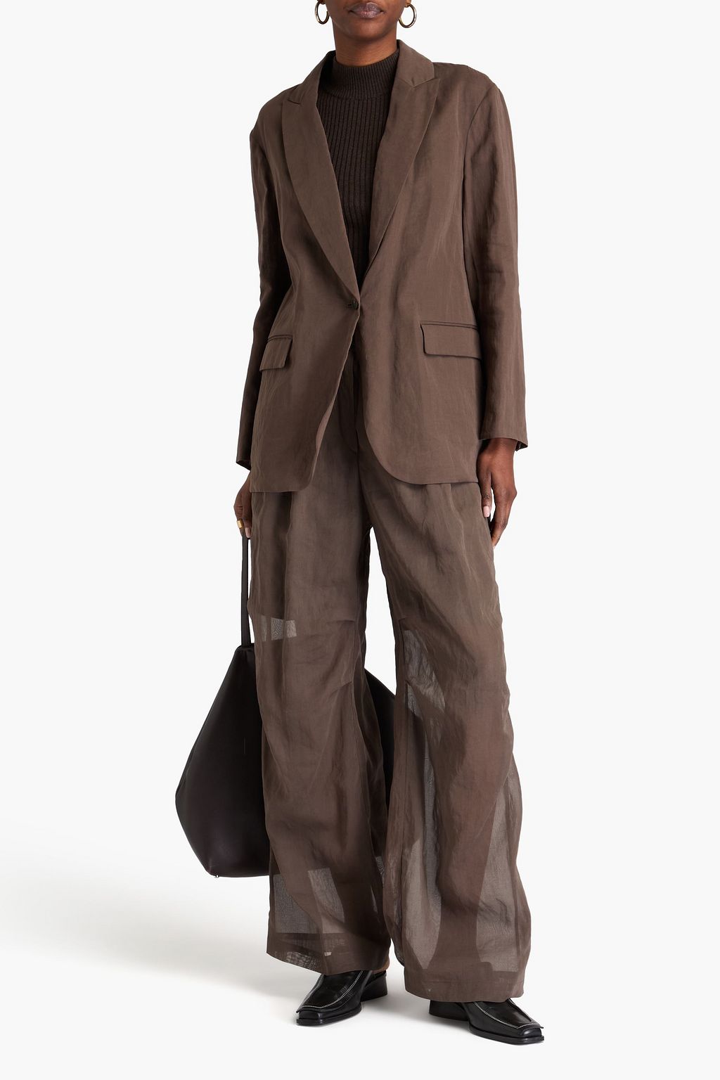 BRUNELLO CUCINELLI Blazer aus Baumwoll-Organdie mit Zierperlen