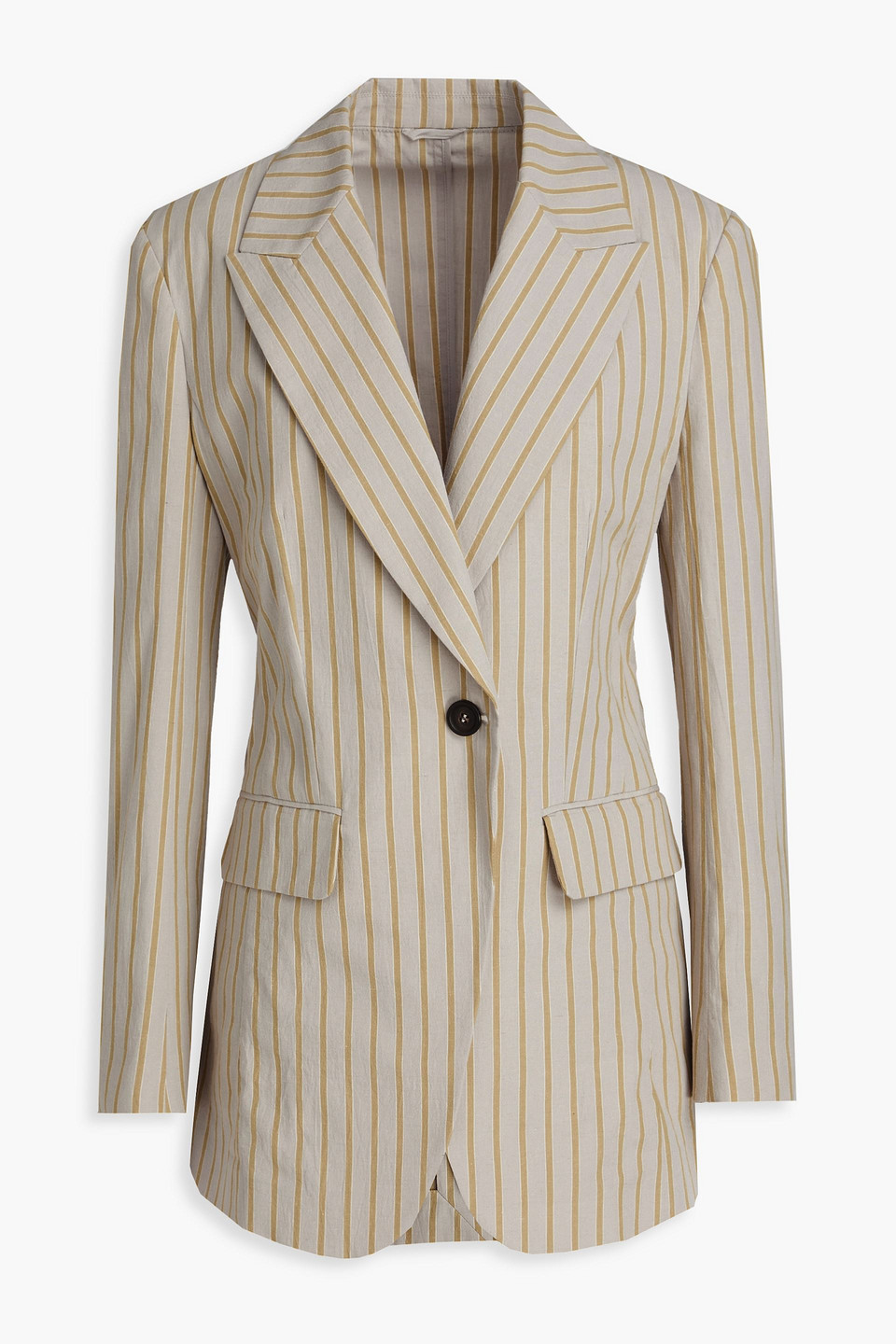 Brunello Cucinelli Stripe Blazer In C003 Beige/yellow