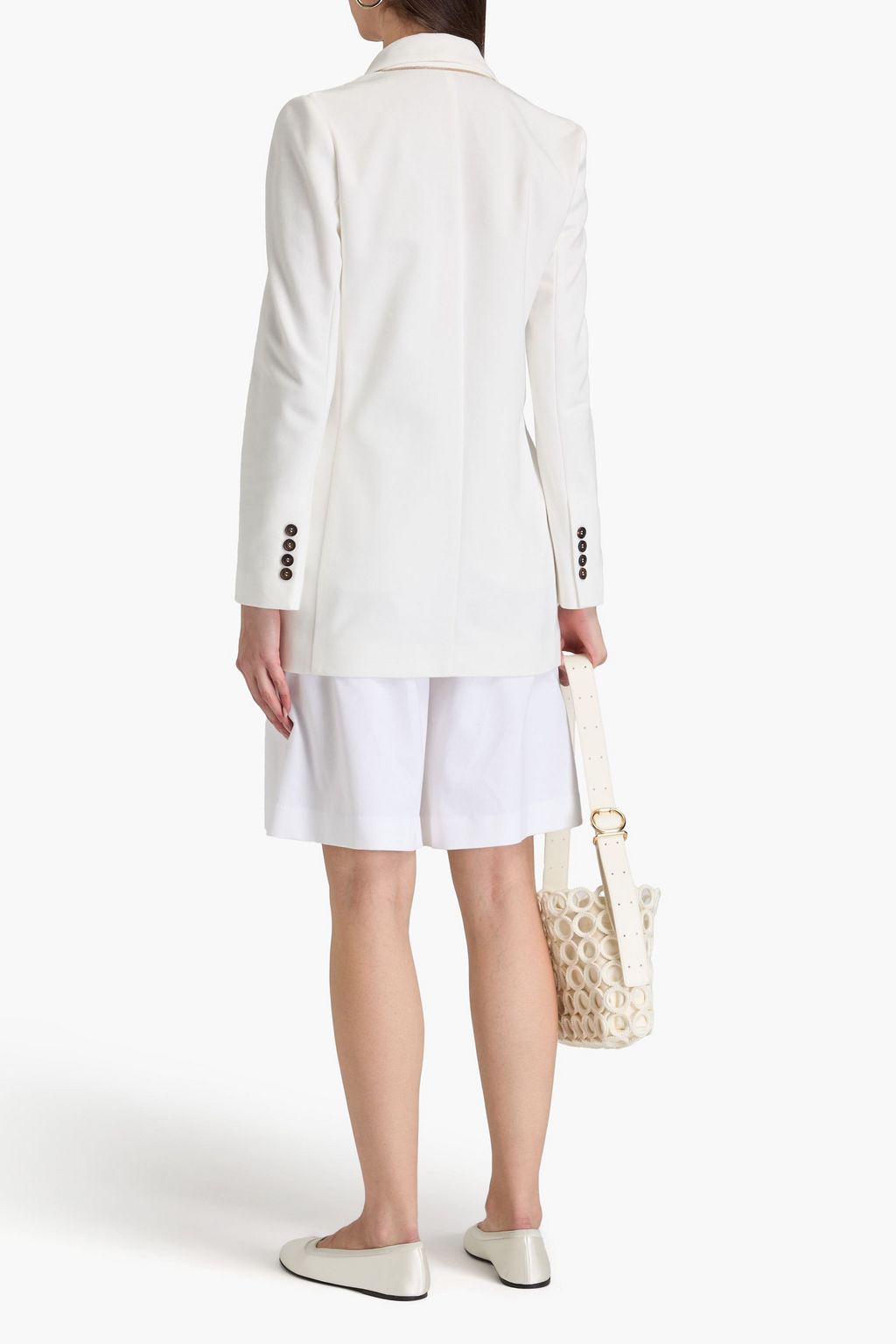 BRUNELLO CUCINELLI 비즈 장식 코튼 혼방 저지 블레이저