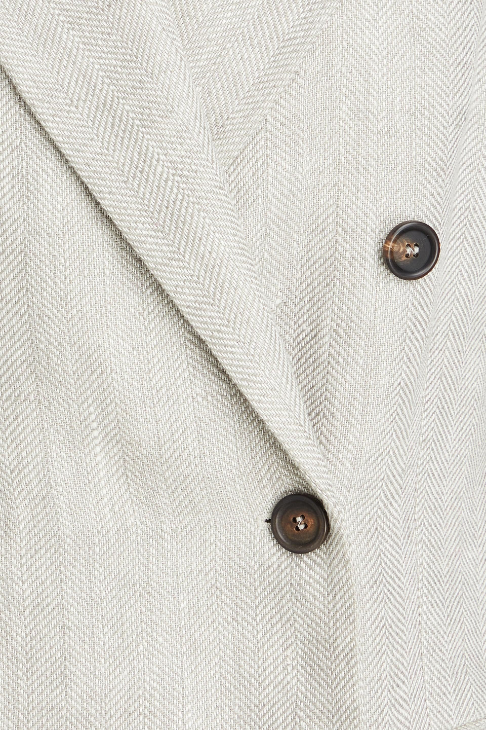 Brunello Cucinelli Doppelreihiger Blazer Aus Leinen Mit Fischgratmuster In Grau