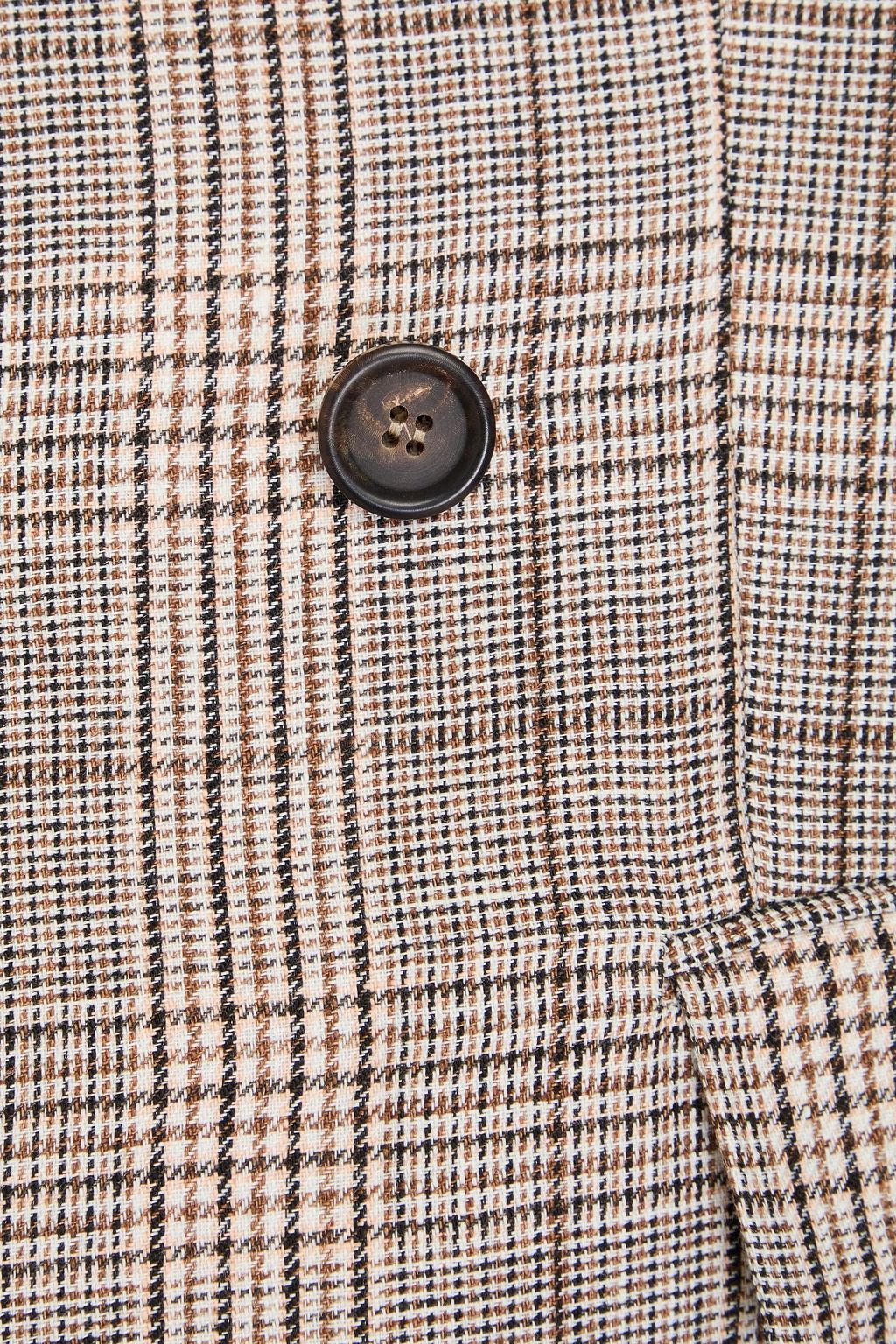 BRUNELLO CUCINELLI Double-breasted checked linen vest