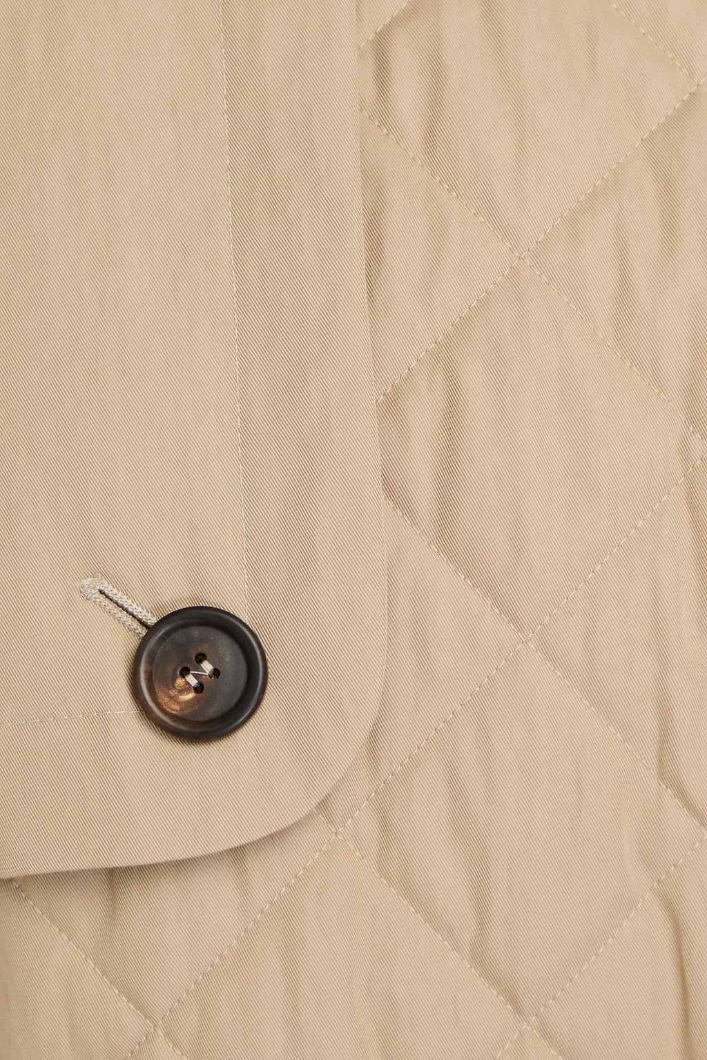 BRUNELLO CUCINELLI Trenchcoat aus gestepptem Twill aus einer Baumwollmischung mit Gürtel