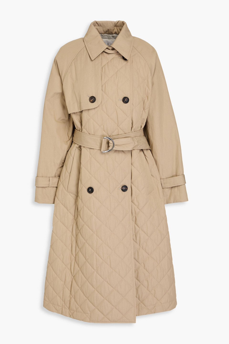Brunello Cucinelli Trenchcoat Aus Gestepptem Twill Aus Einer Baumwollmischung Mit Gürtel In Beige