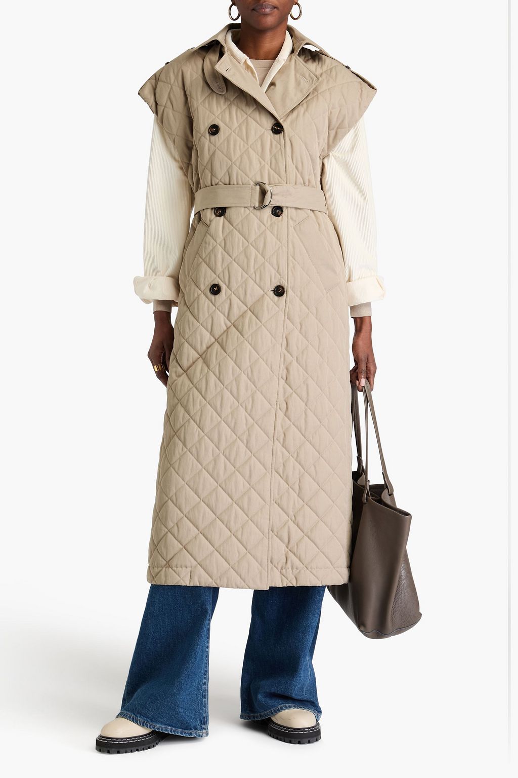 BRUNELLO CUCINELLI Double-breasted quilted twill vest
