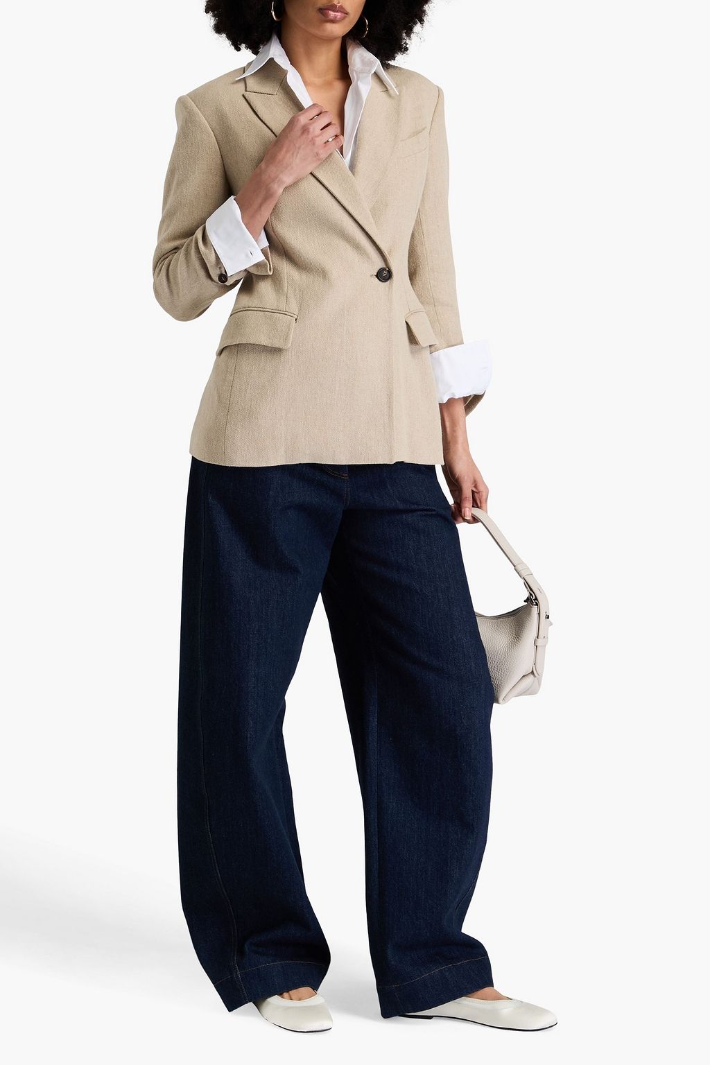 BRUNELLO CUCINELLI Doppelreihiger Blazer aus einer Leinen-Baumwollmischung