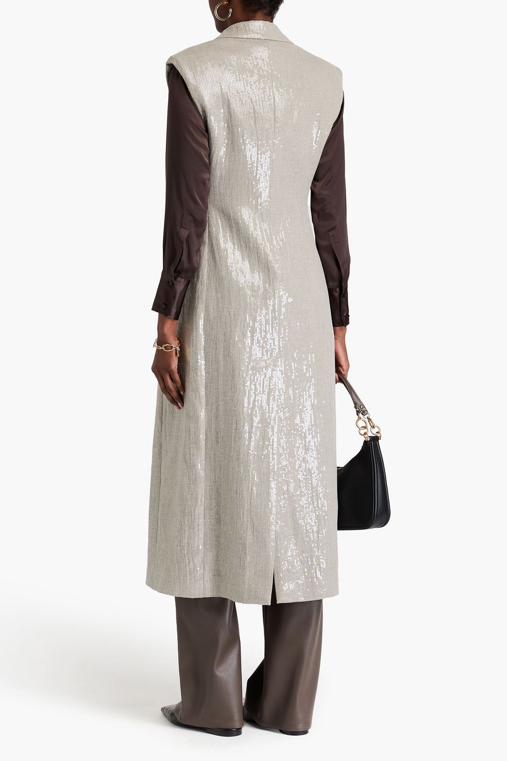 BRUNELLO CUCINELLI Sequined linen-blend vest