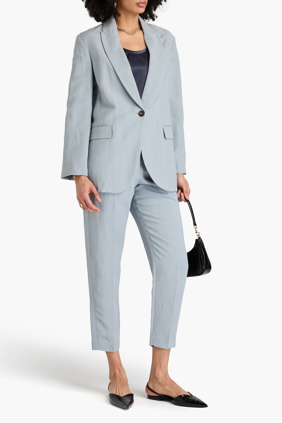  Brunello Cucinelli - Bead-embellished Twill Suit - Blue - It 44 
