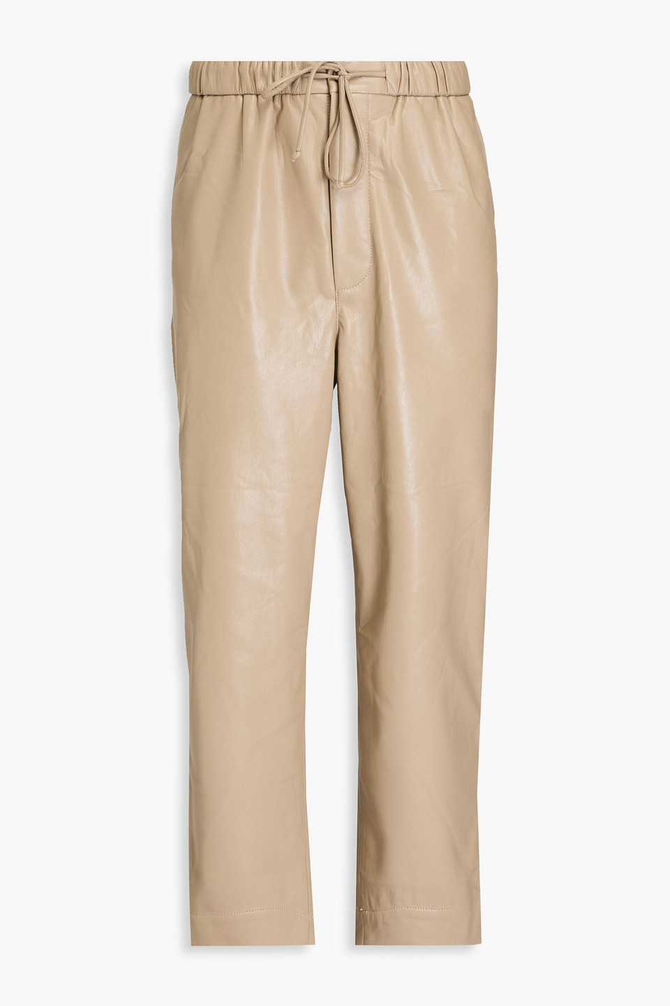 Nanushka Drawstring Straight-leg Trousers In Neutrals