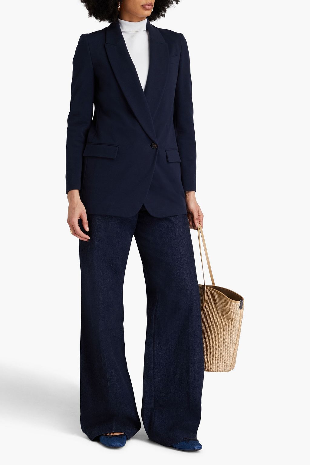 BRUNELLO CUCINELLI Blazer aus Jersey aus einer Baumwollmischung mit Zierperlen