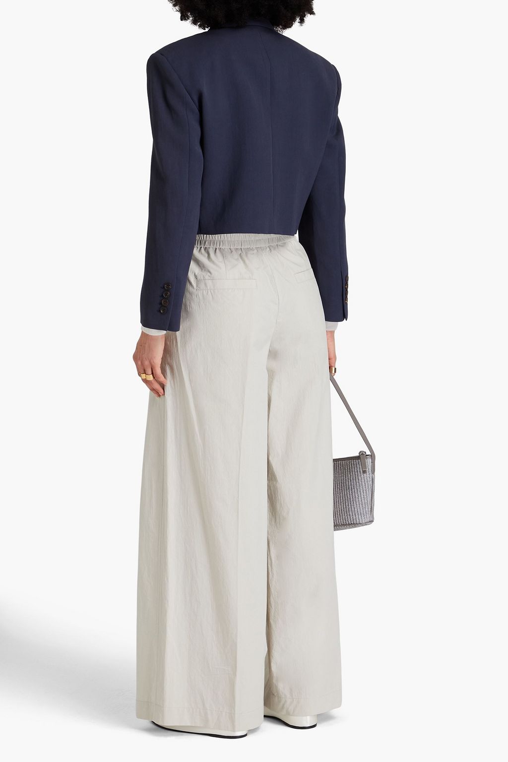 BRUNELLO CUCINELLI Cropped Blazer aus Twill mit Zierperlen