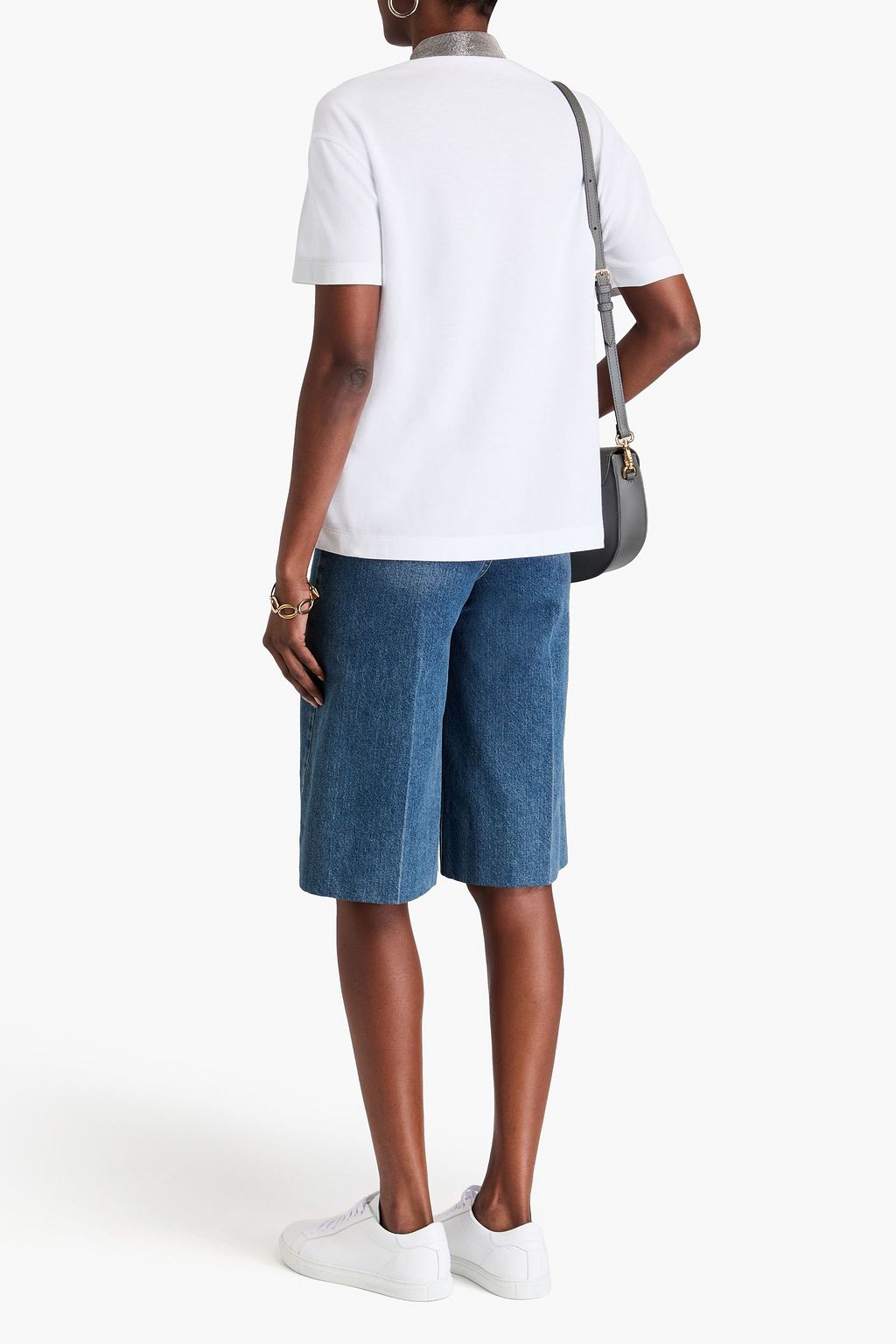 BRUNELLO CUCINELLI Poloshirt aus Baumwoll-Piqué mit Zierperlen