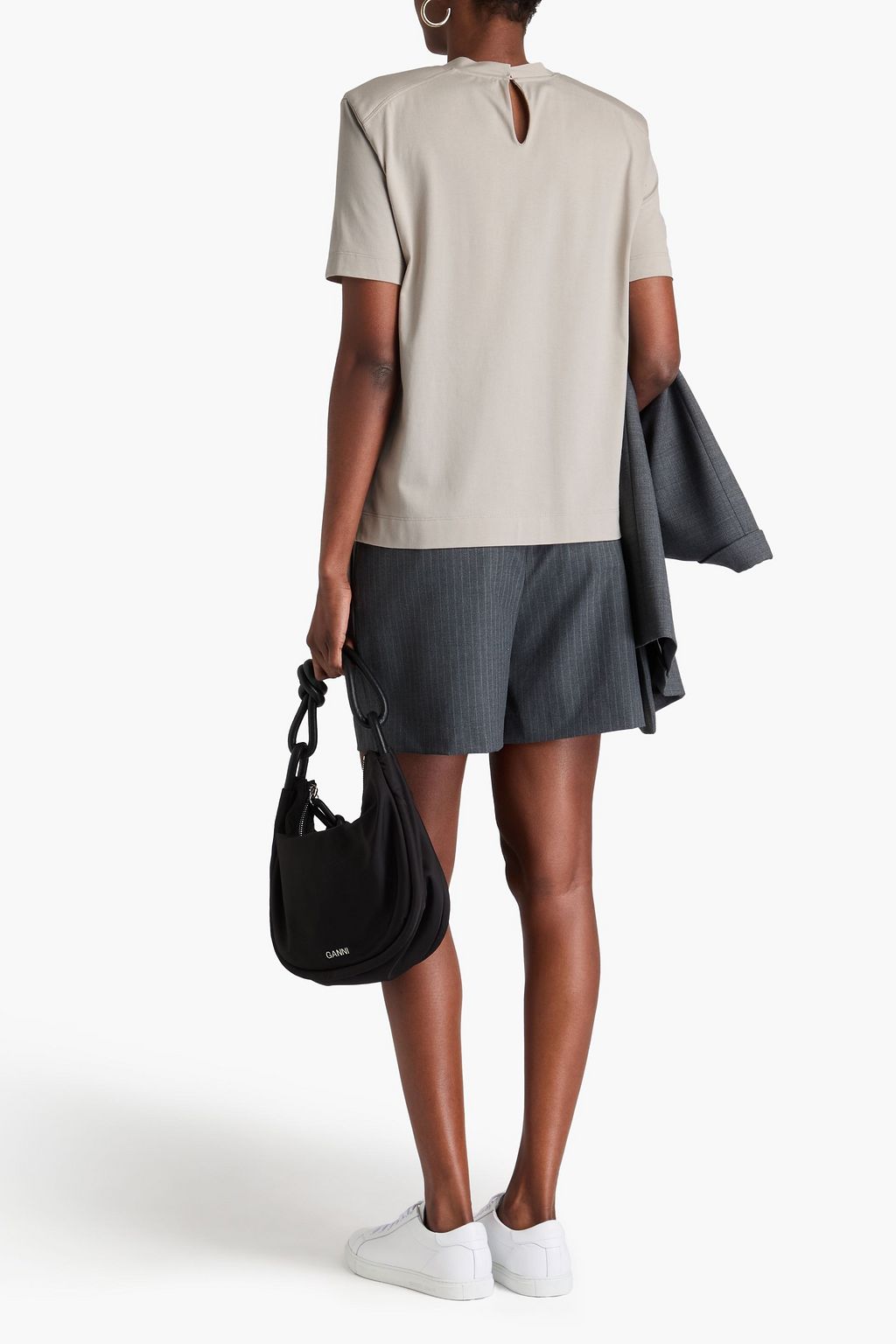 BRUNELLO CUCINELLI 비즈 장식 코튼 저지 티셔츠