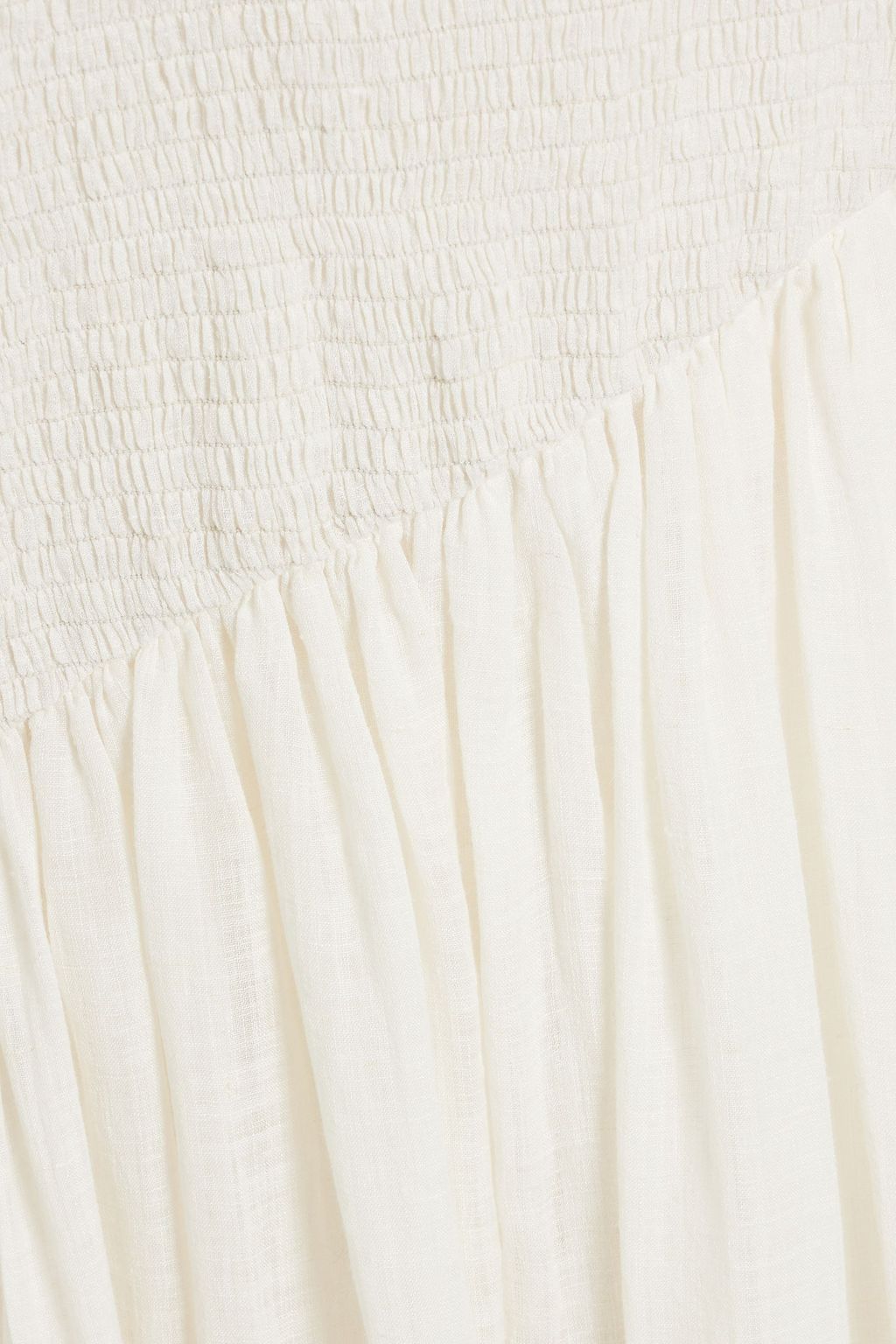 GABRIELA HEARST Maxwell shirred linen and silk-blend gauze midi skirt