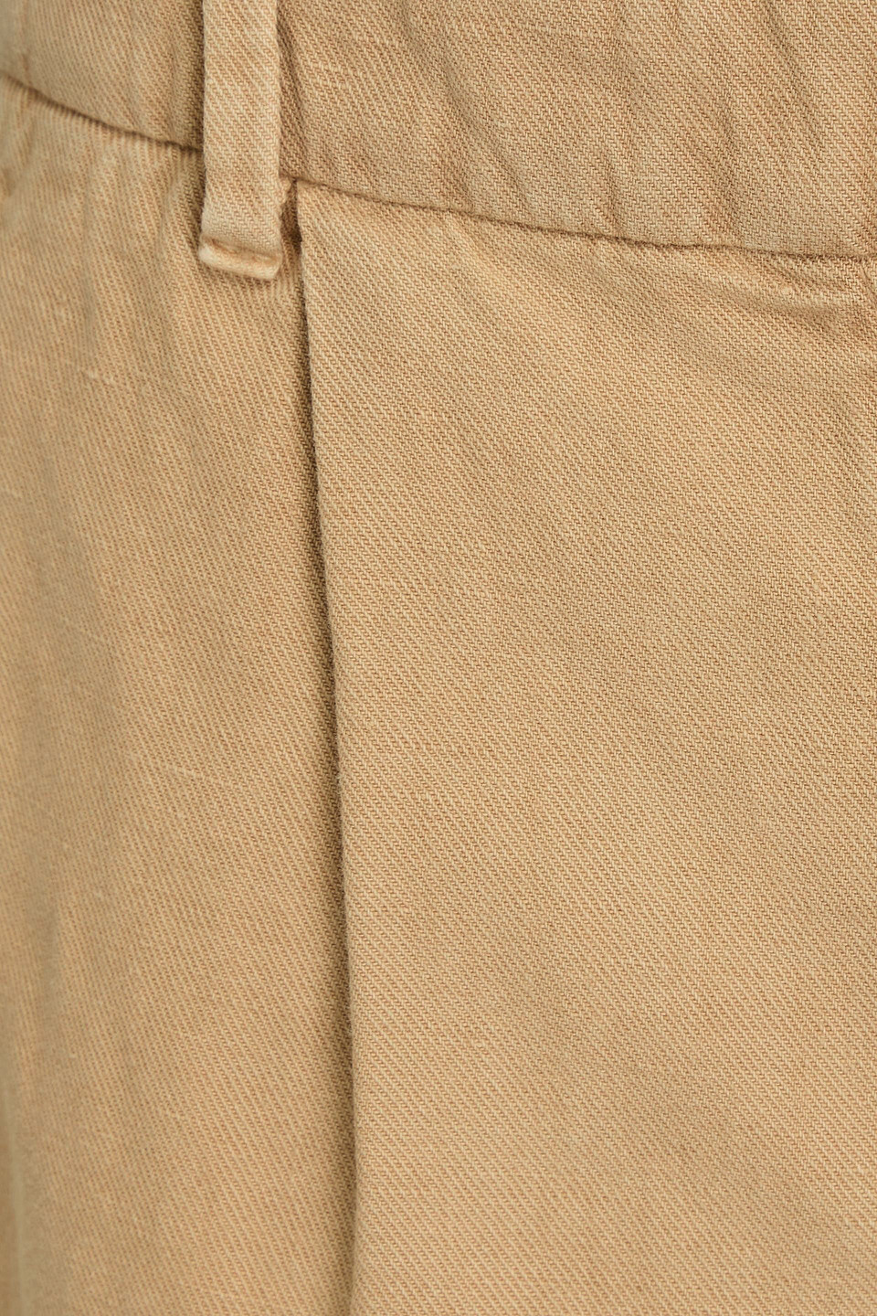 Brunello Cucinelli Shorts Aus Einer Baumwoll-leinenmischung Mit Falten In Sandfarben