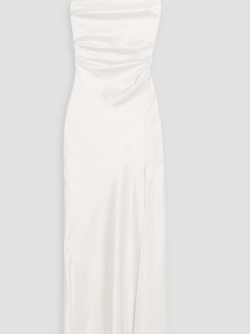 the dreamer one-shoulder satin-crepe maxi dress