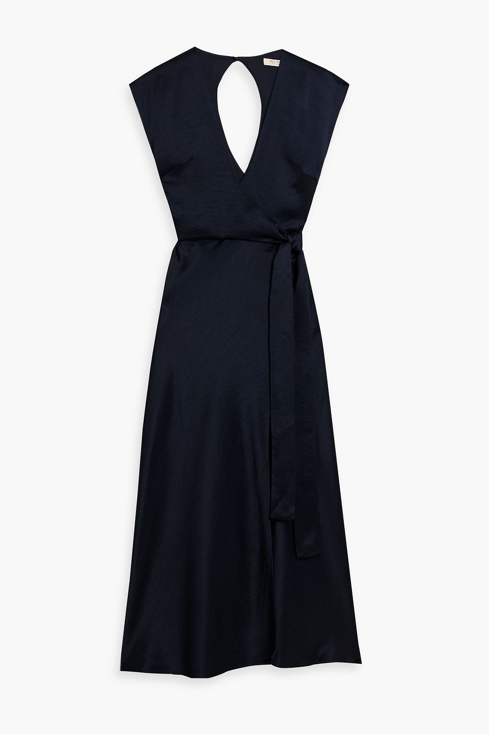 Bec & Bridge The Dreamer Wrap-effect Satin-crepe Maxi Dress In Navy