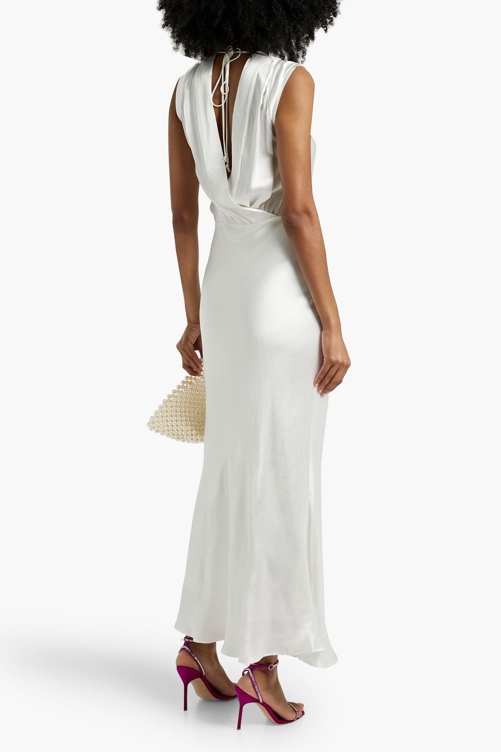 BEC & BRIDGE Moon Dance draped satin-crepe maxi dress