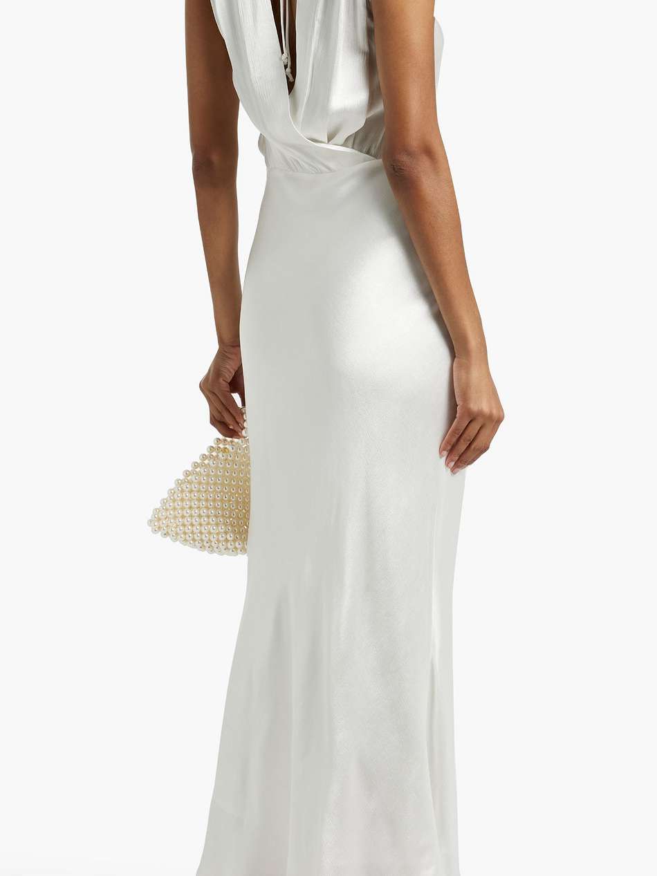 moon dance draped satin-crepe maxi dress