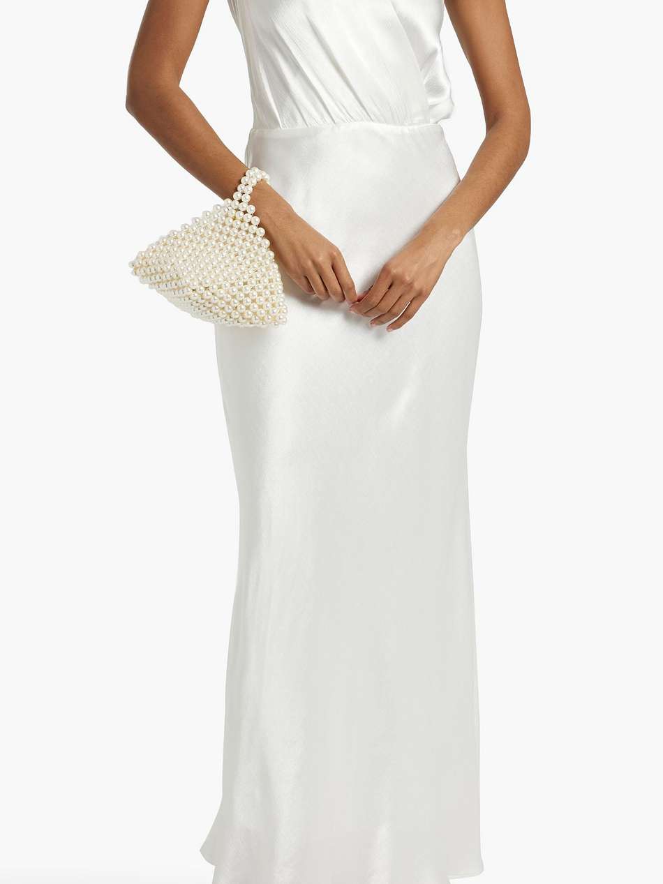 moon dance draped satin-crepe maxi dress