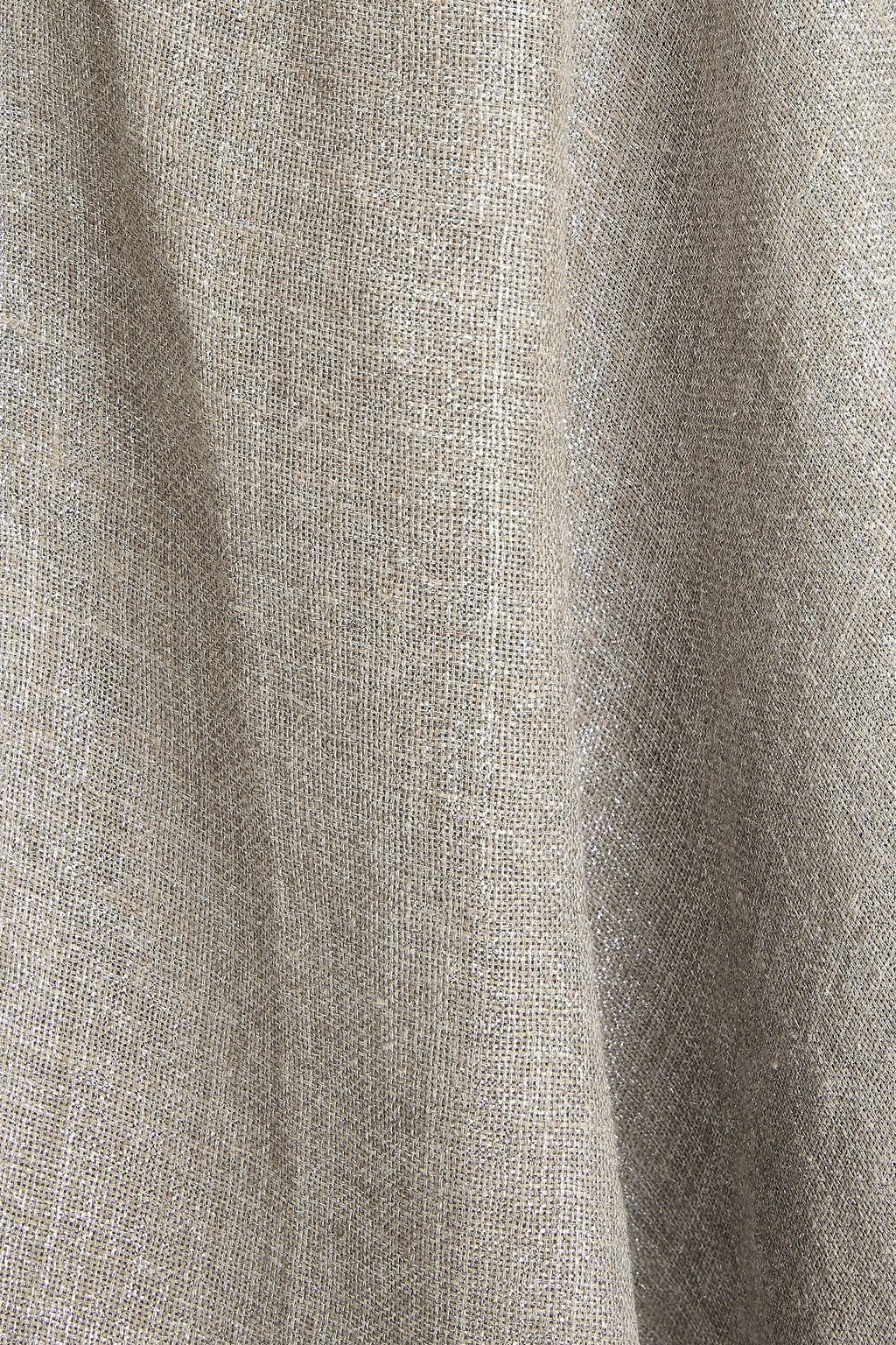 BRUNELLO CUCINELLI 프린지 디테일 메탈릭 거즈 숄
