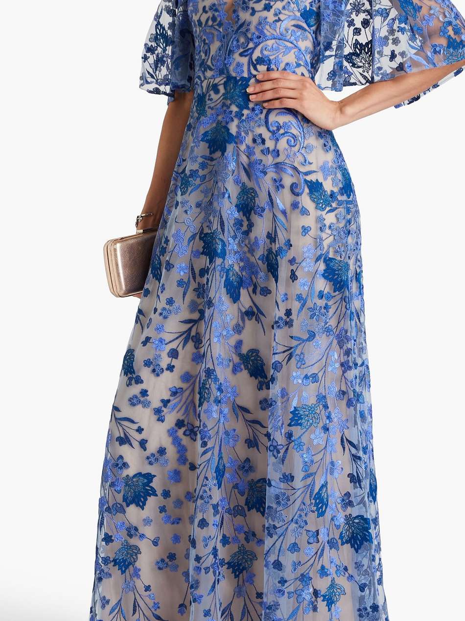 embroidered tulle gown
