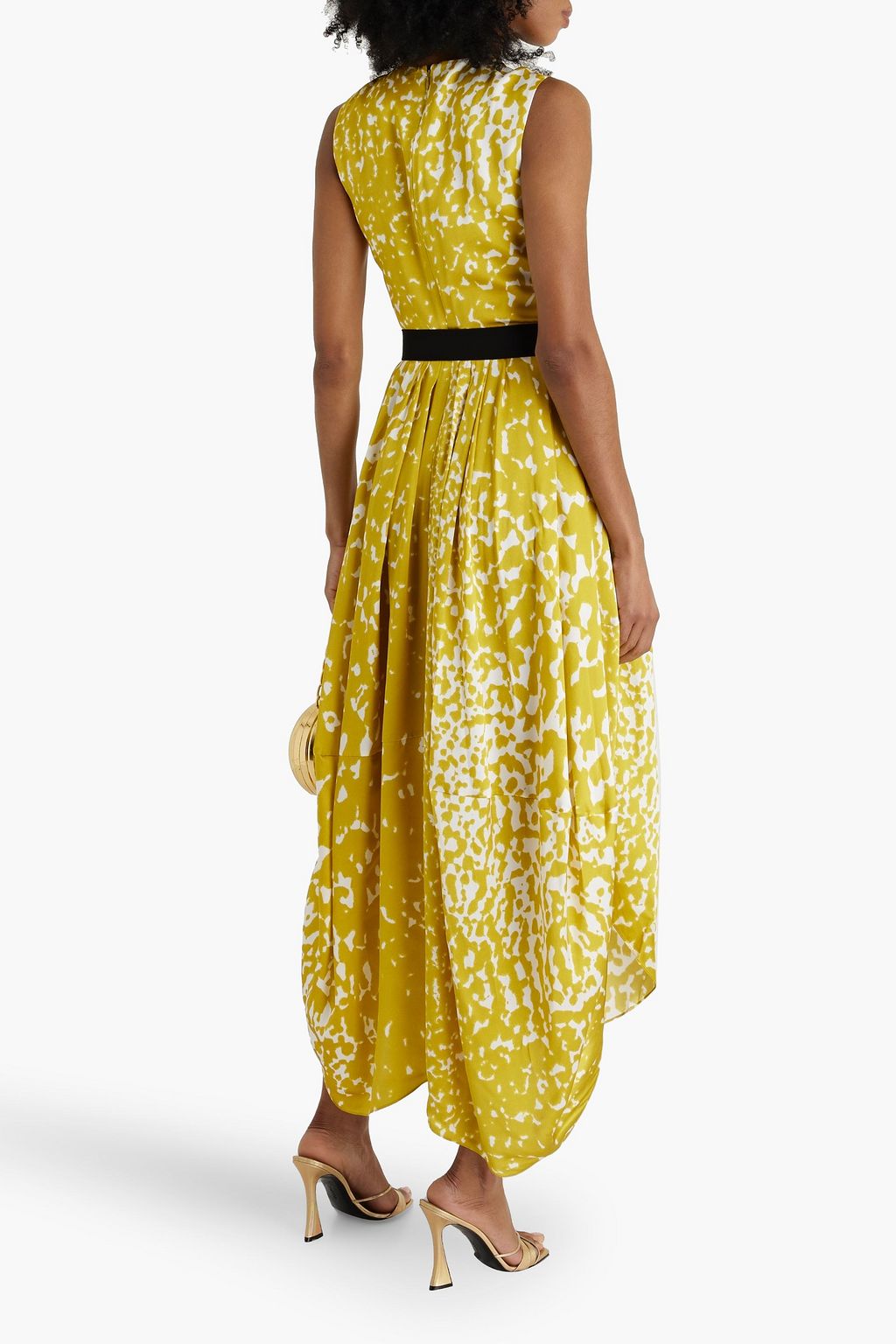 ROKSANDA Alana pleated printed silk-satin midi dress