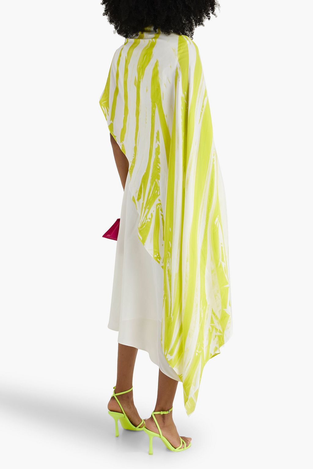 ROKSANDA Pascale cape-effect printed taffeta midi dress
