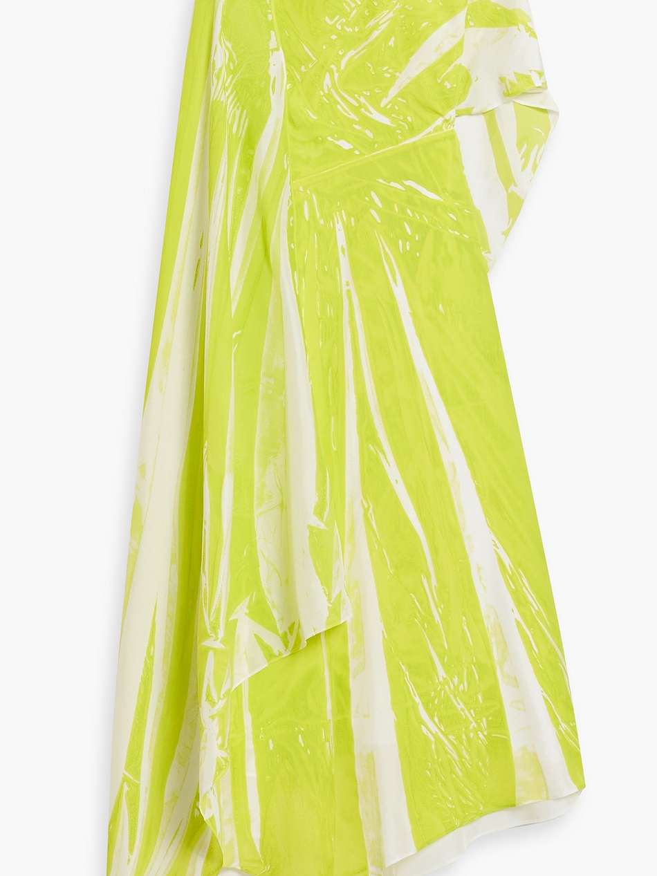 pascale cape-effect printed taffeta midi dress