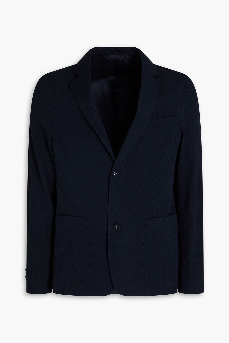 Officine Generale Cotton-seersucker Blazer In Navy