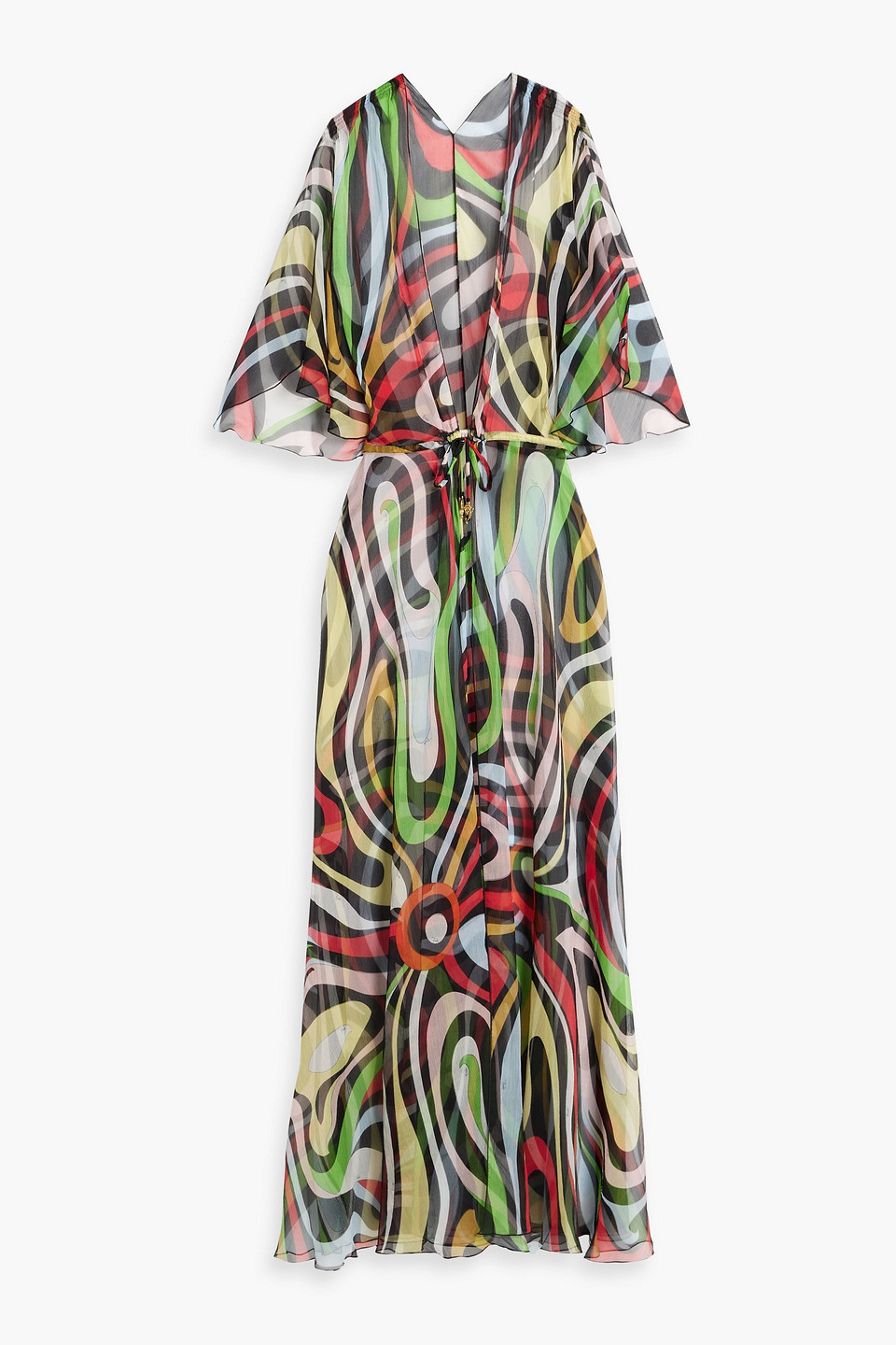 Pucci Printed Silk-crepon Coverup In Multicolor