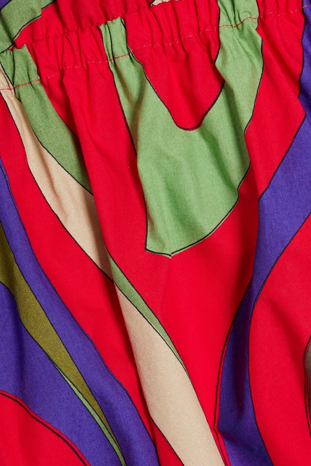 PUCCI コットンポプリン クロップド オフショルダートップス プリント入り