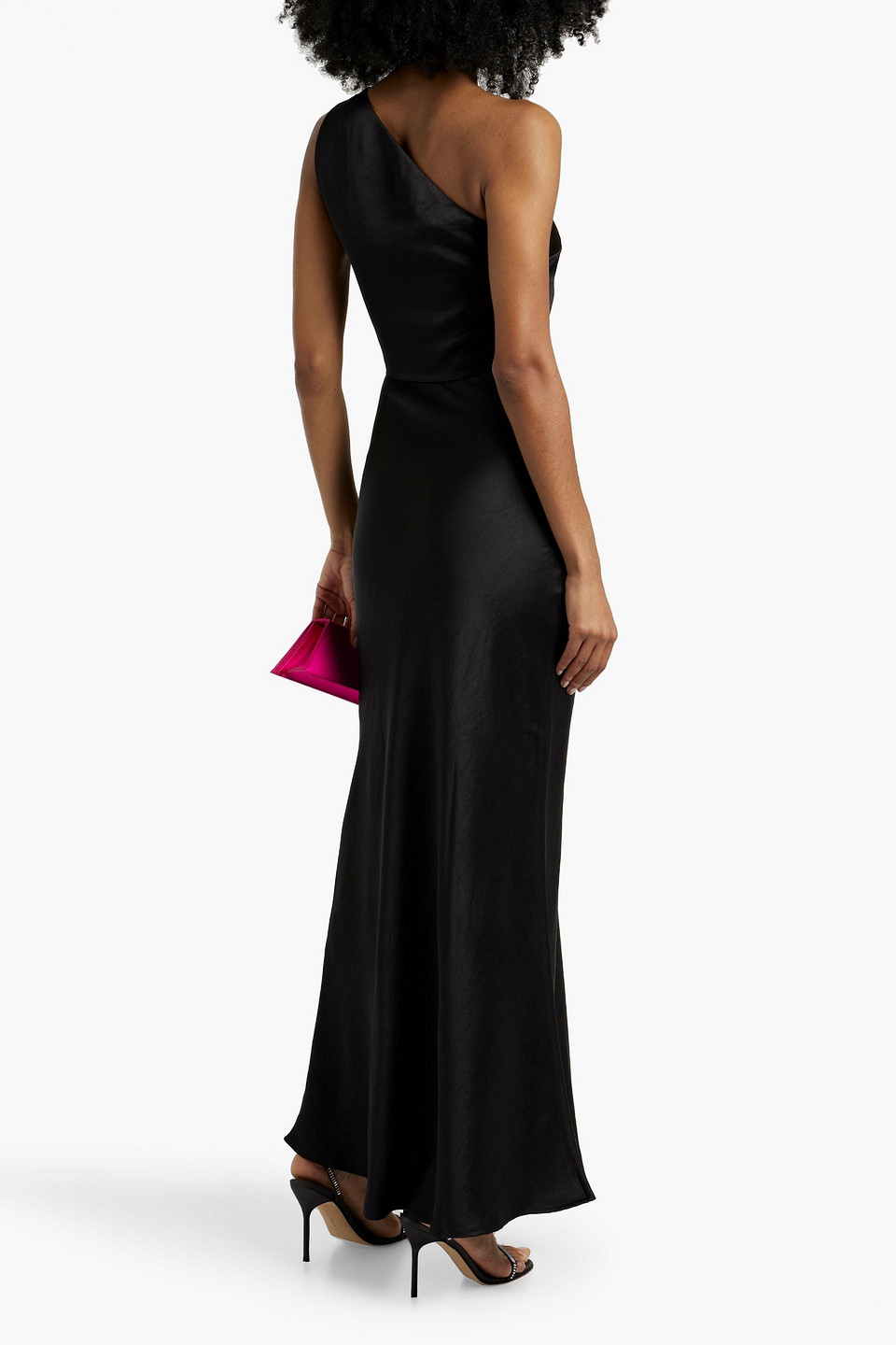 BEC & BRIDGE THE DREAMER ONE-SHOULDER SATIN-CREPE MAXI DRESS