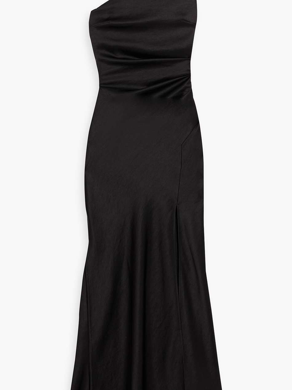 the dreamer one-shoulder satin-crepe maxi dress