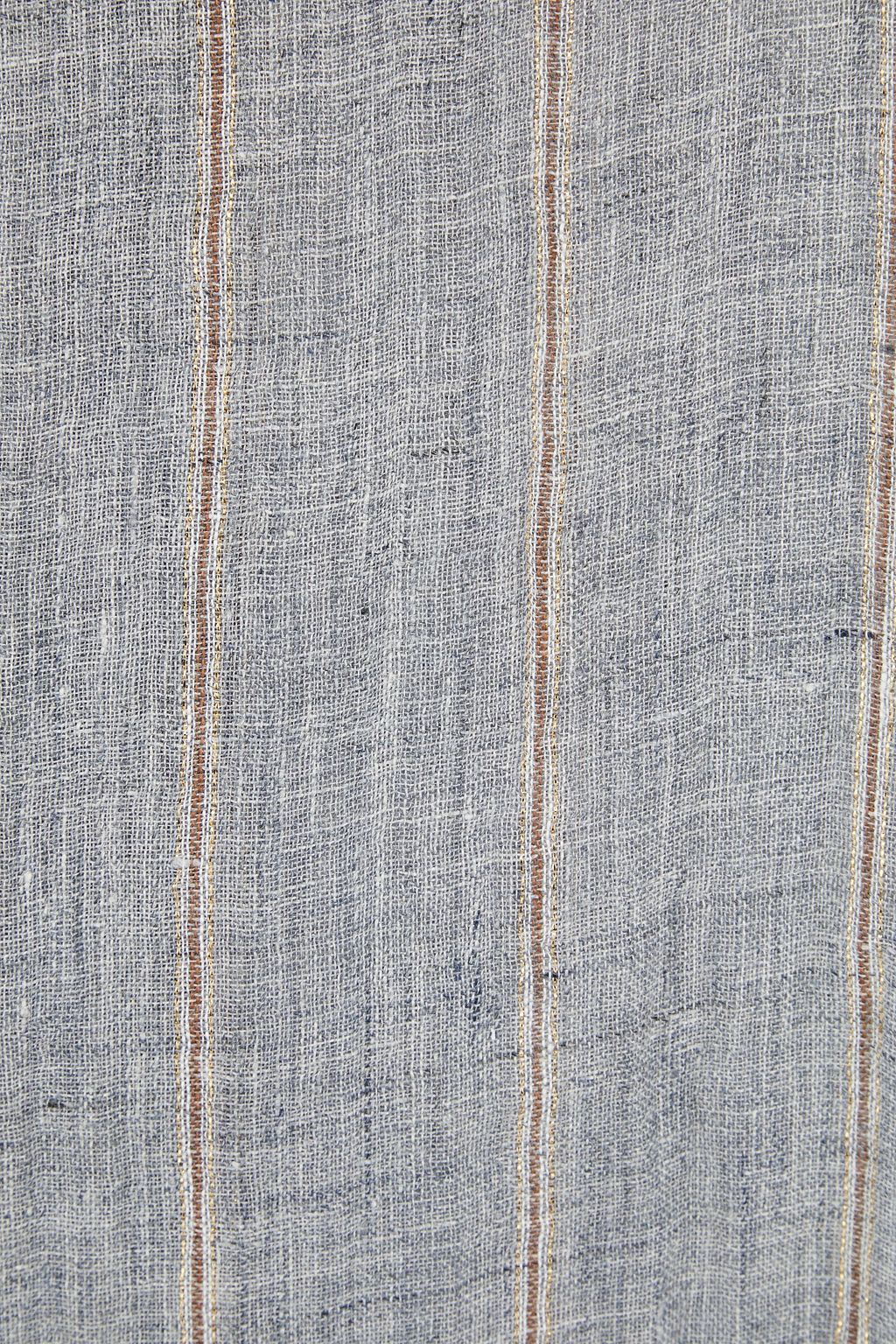 BRUNELLO CUCINELLI وشاح مخطط من مزيج الكتّان