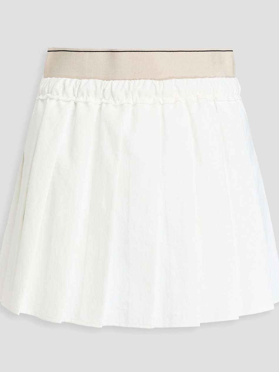 pleated woven mini skirt