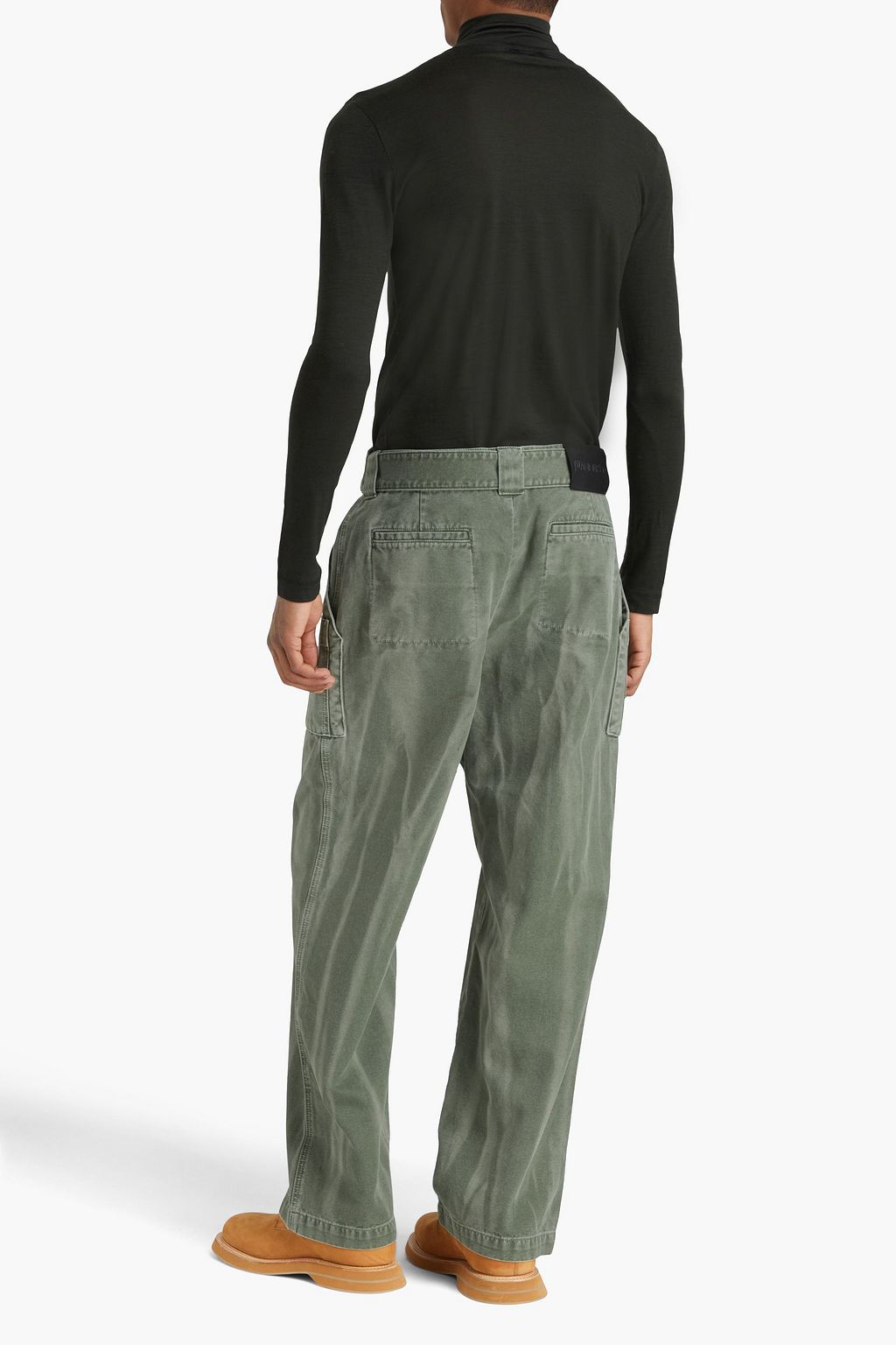 JW ANDERSON بنطلون كارغو من قطن كنفا مزين بحزام