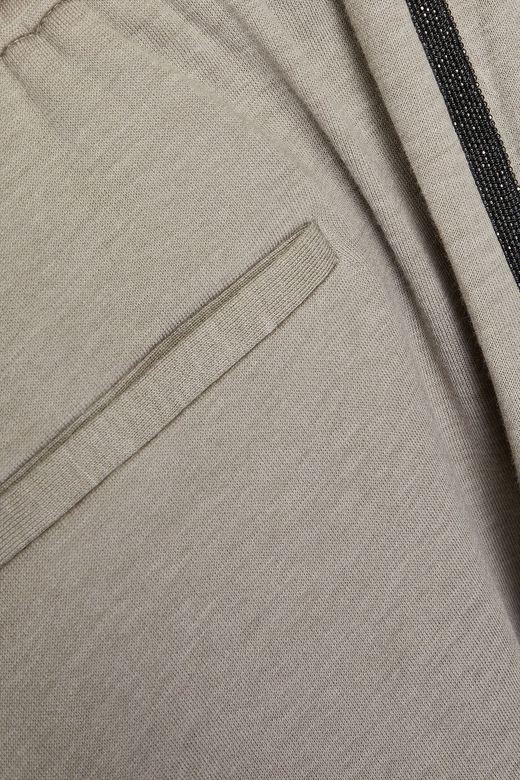 BRUNELLO CUCINELLI بنطال رياضي من الجيرسي المصنوع من مزيج من القطن ومزيّن بالخرز